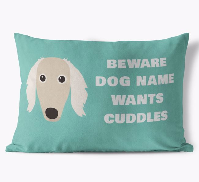 Beware of Cuddles: Personalised {breedFullName} Soft Touch Cushion